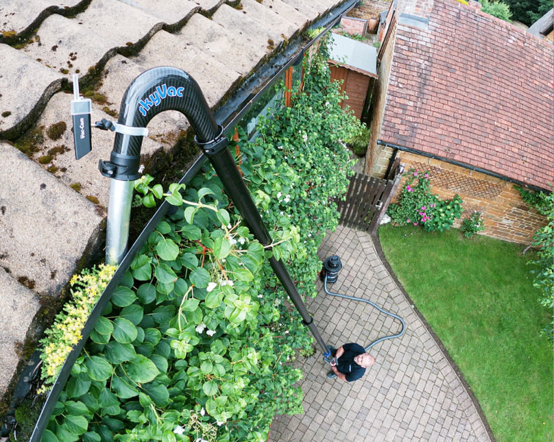 SkyVac gutter clearance from ground level